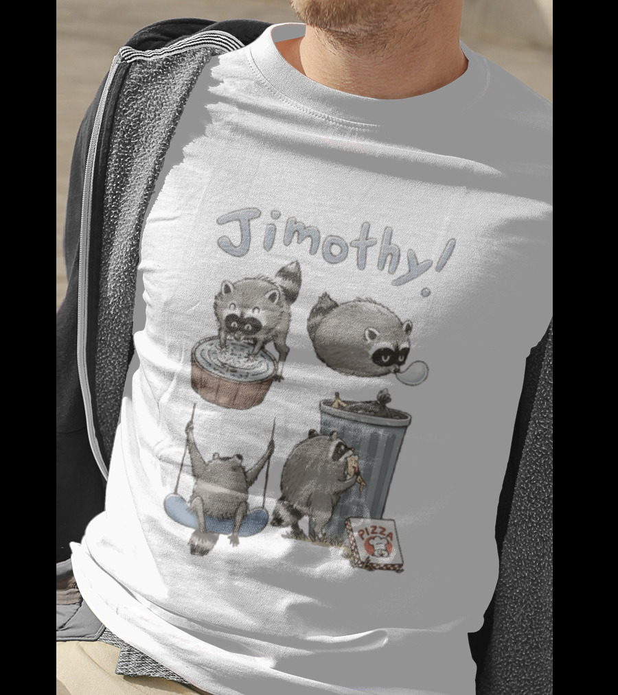 Jimothy Raccoon Pizza Trash Can Animal Lover Seattle Swing T-Shirt