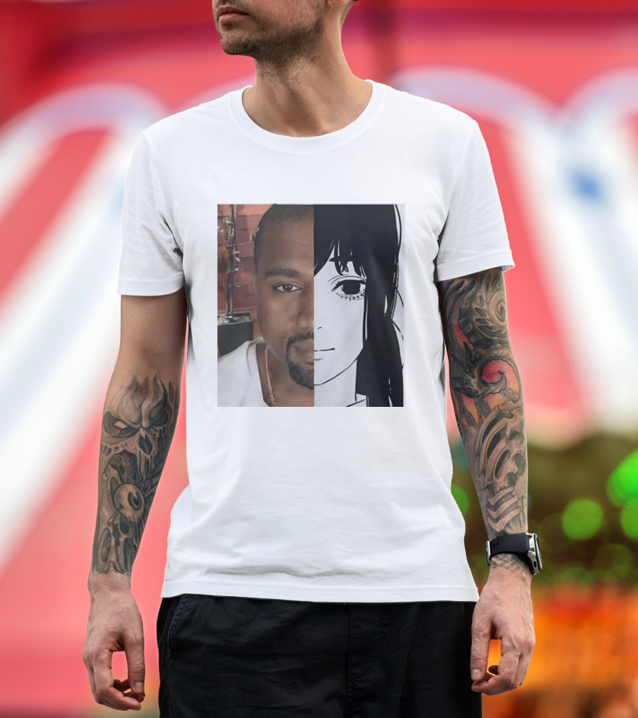 Kanye West Anime Crossover Split Face T-Shirt