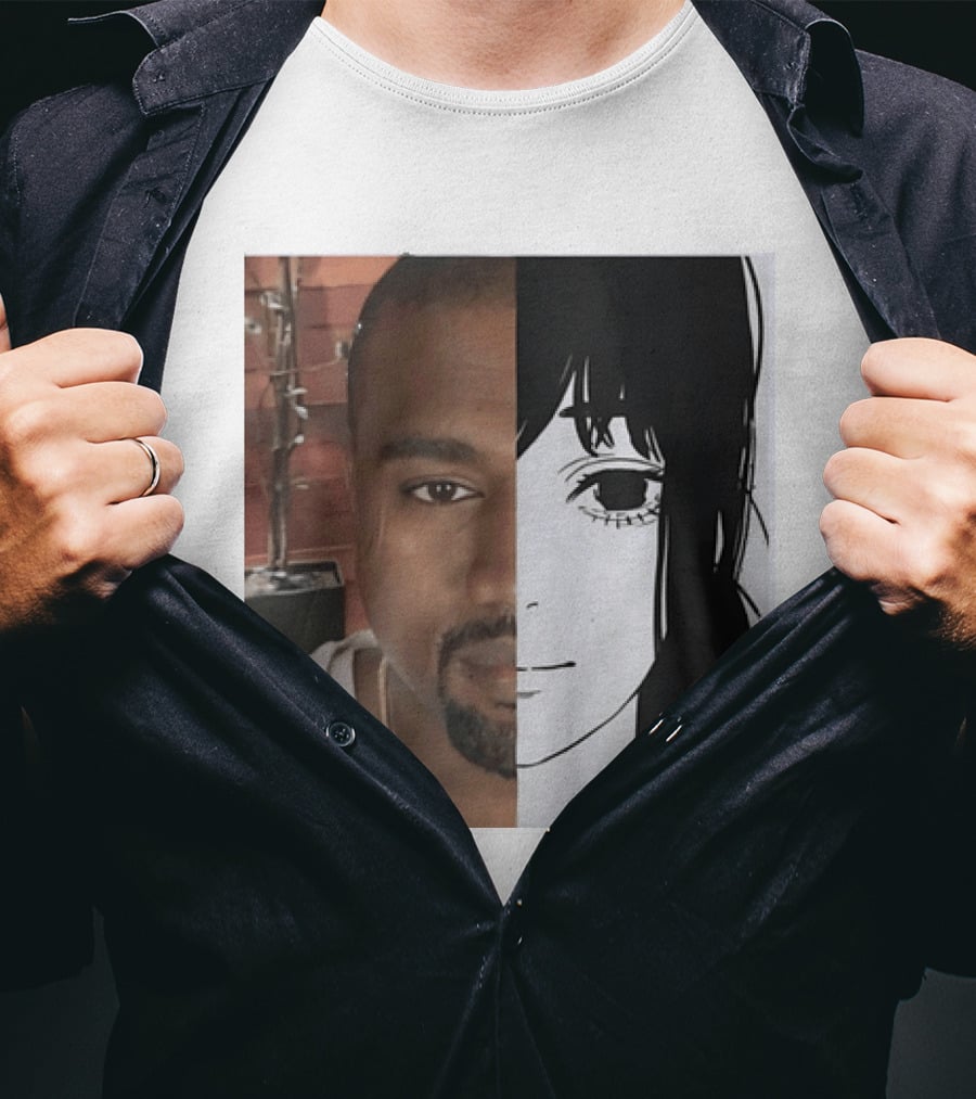 Kanye West Anime Crossover Split Face T-Shirt