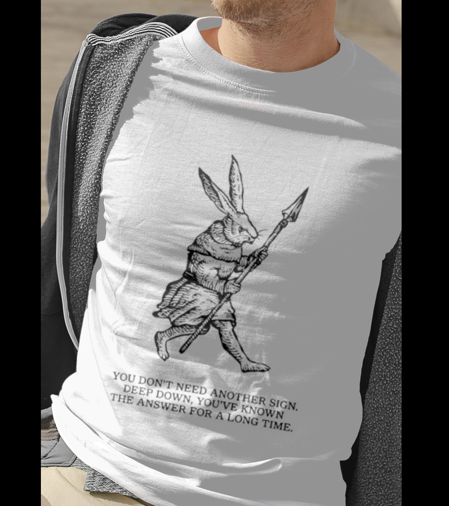 Knight Rabbit You Do Not Need Another Sign Deep Down You Have Known The Answer T-Shirt