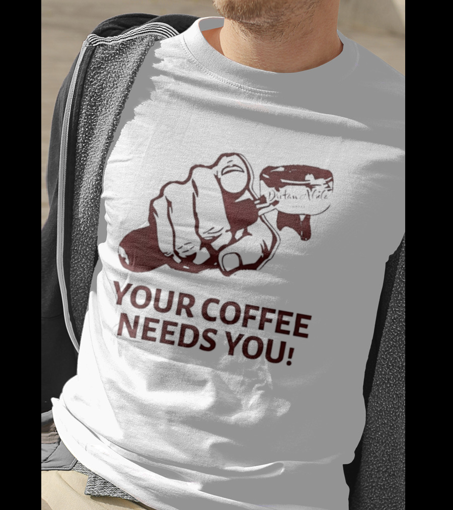 Uncle Sam Your Coffee Needs You Pointing T-Shirt