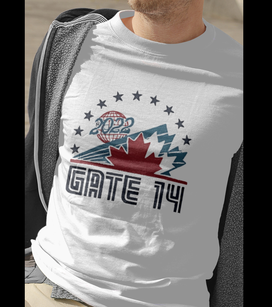 Gate 14 Canada 2022 Star Globe Mountain Maple Leaf T-Shirt