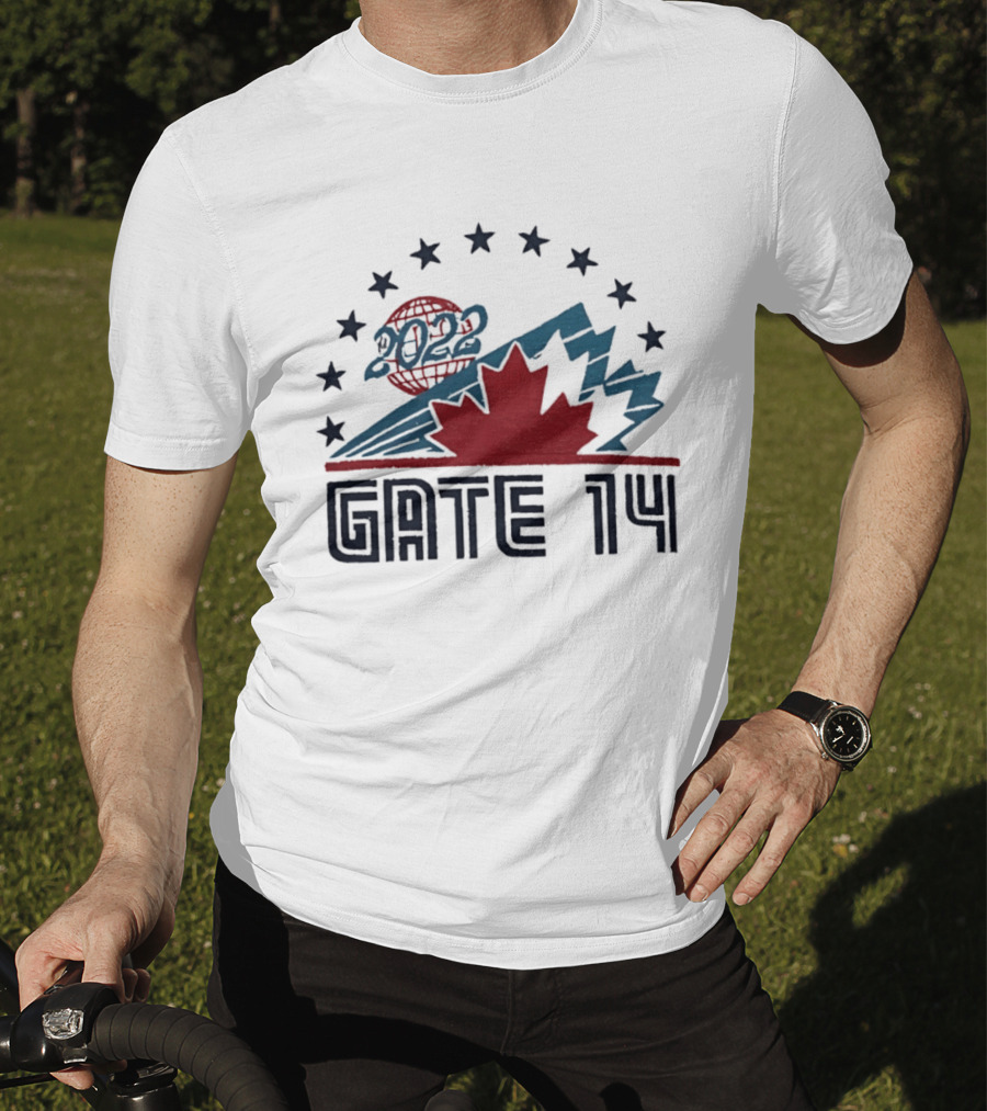 Gate 14 Canada 2022 Star Globe Mountain Maple Leaf T-Shirt