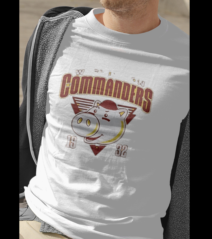 Washington Commanders 1932 W Pig Graphic Football T-Shirt