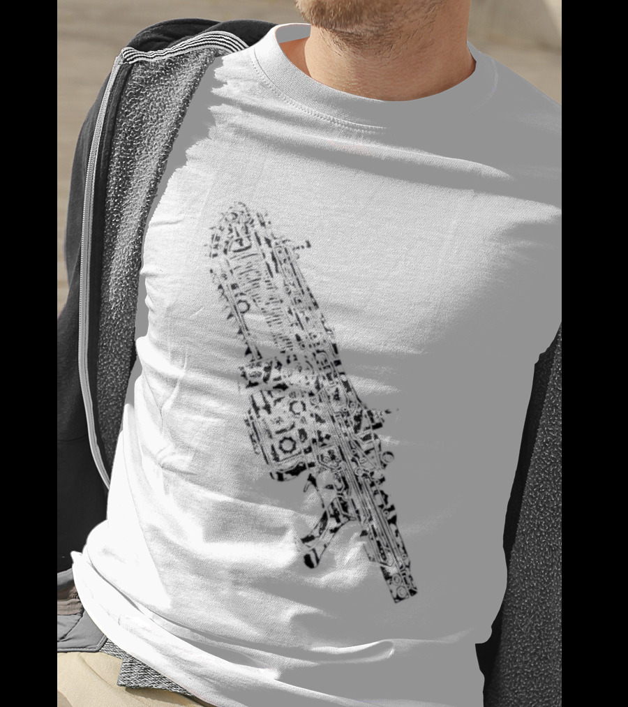 Gears Of War Lancer Assault Rifle Chainsaw Gaming Weapon T-Shirt
