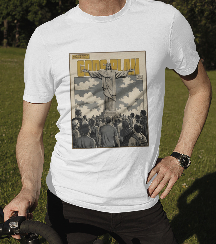 Gods Plan Jesus Christ And The World Stood Still Retro Comic T-Shirt