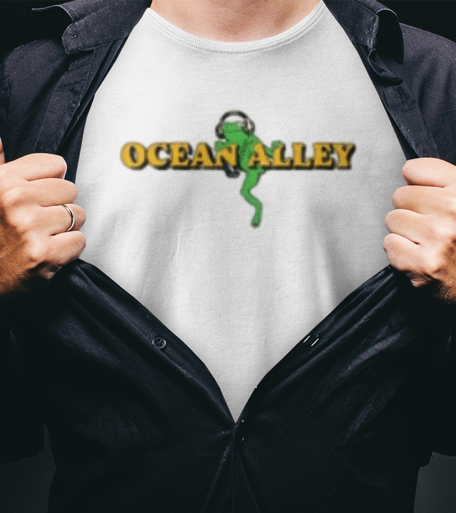 Ocean Alley Frog Headphones Band Longsleeve White T-Shirt