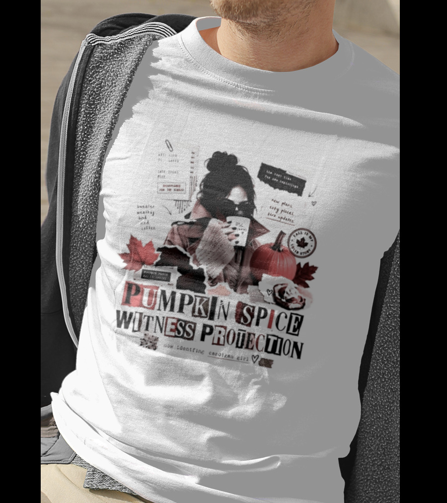 Pumpkin Spice Witness Protection New Identity Cardigan Fall Girl Is My Cover T-Shirt