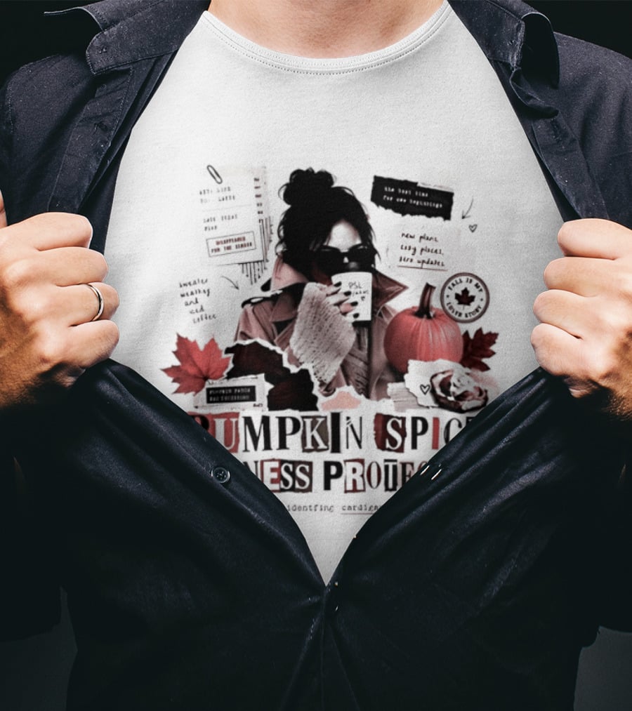 Pumpkin Spice Witness Protection New Identity Cardigan Fall Girl Is My Cover T-Shirt