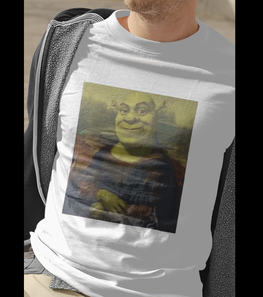 Shrek Mona Lisa Crossover Painting T-Shirt