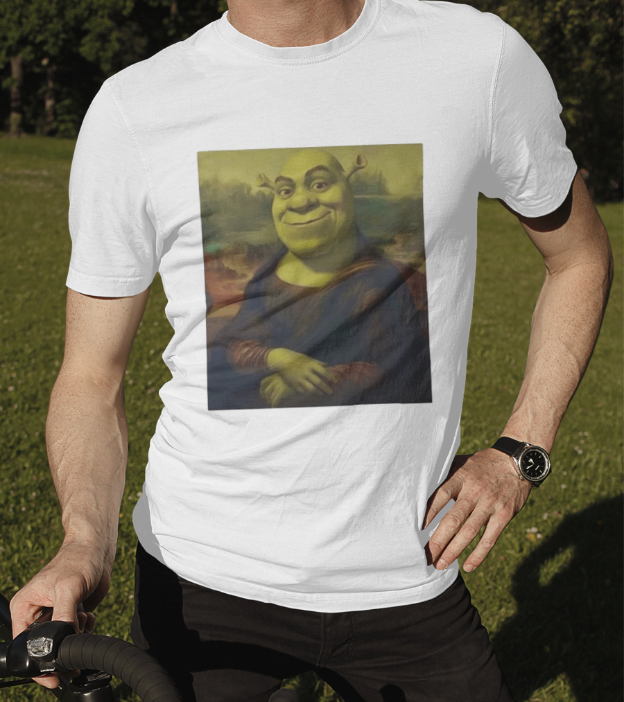 Shrek Mona Lisa Crossover Painting T-Shirt