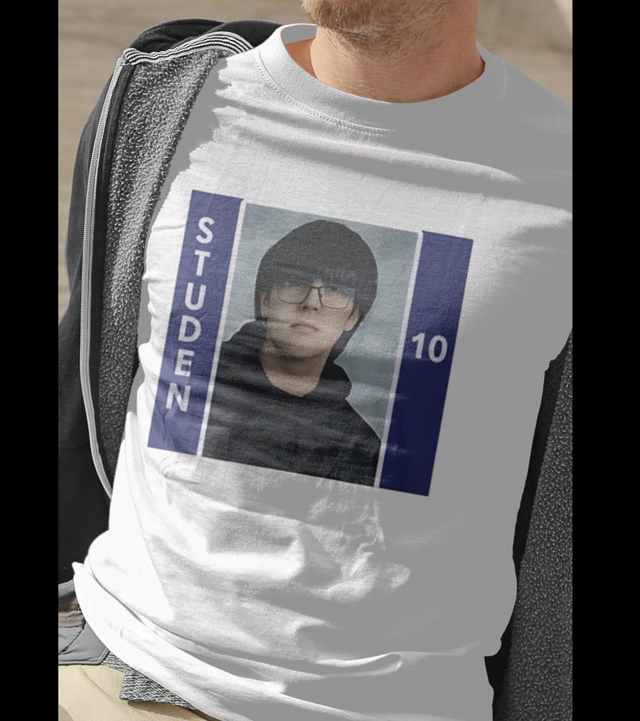 STUDEN 10 Blue And White Framed T-Shirt