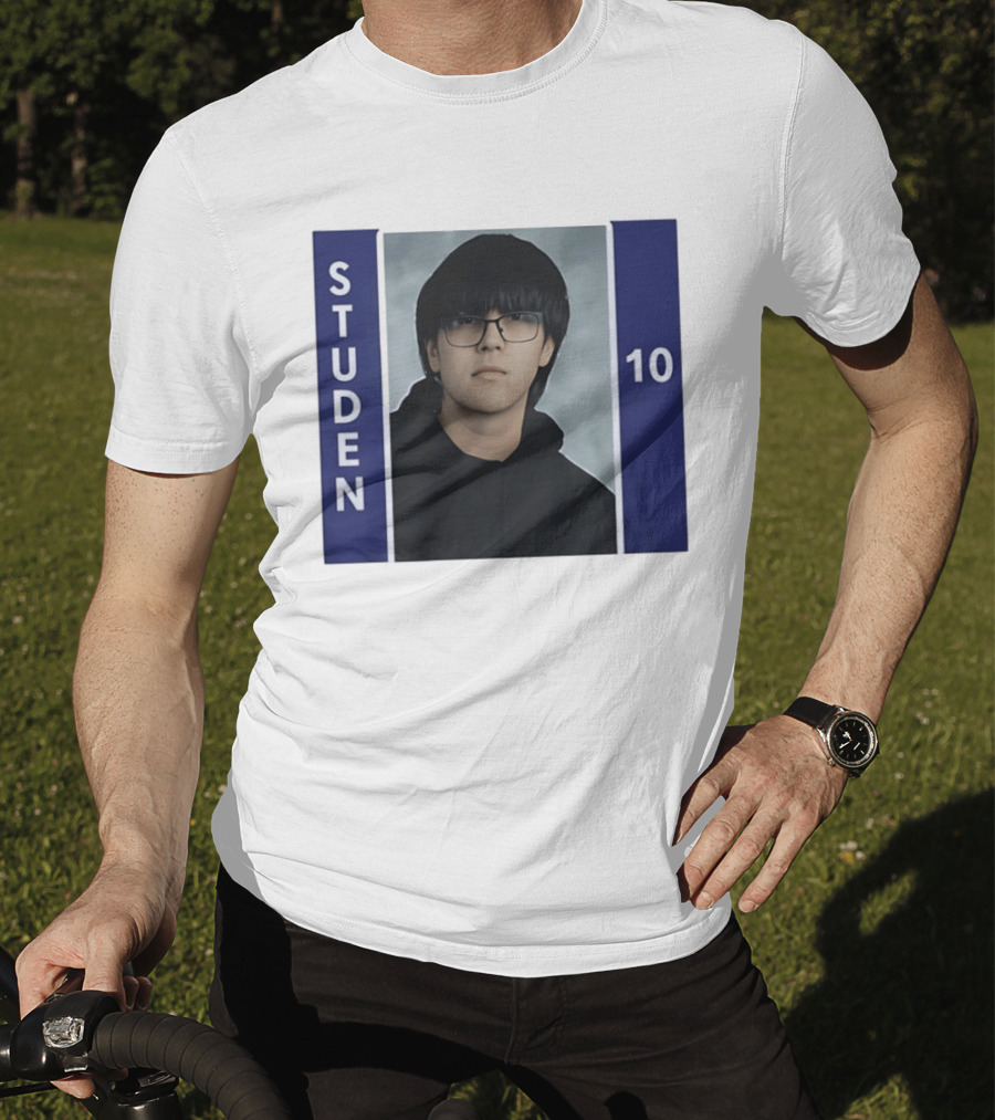 STUDEN 10 Blue And White Framed T-Shirt