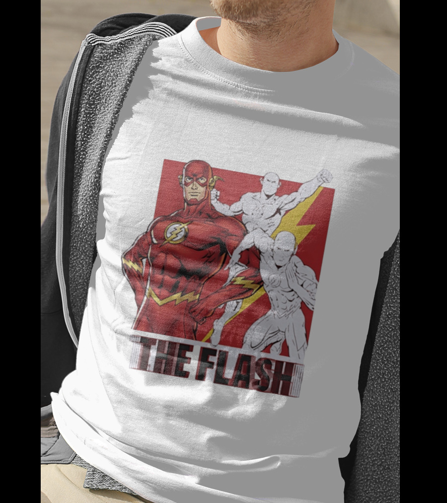 The Flash Scarlet Speedster DC Comics Lightning Bolt Heroic Pose T-Shirt
