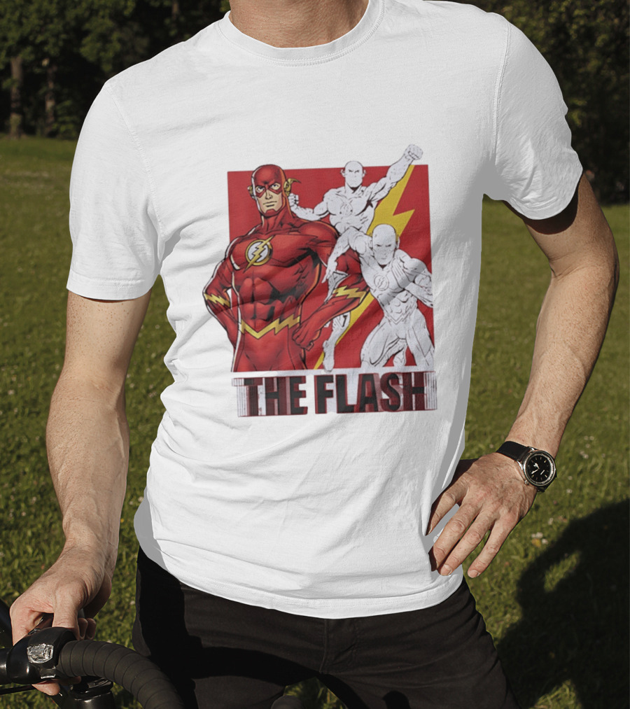 The Flash Scarlet Speedster DC Comics Lightning Bolt Heroic Pose T-Shirt