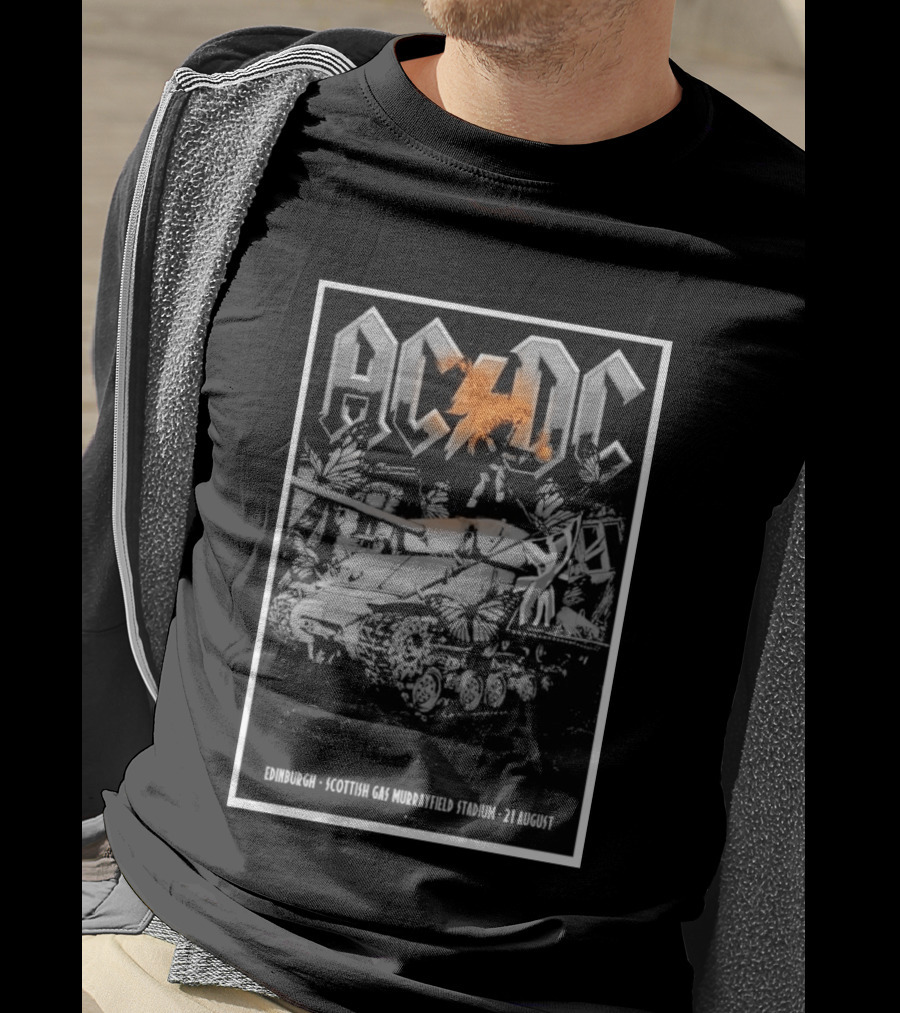 AC DC Murrayfield Stadium Edinburgh Scotland August 21 Scottish Gas Tour Tank Butterfly T-Shirt