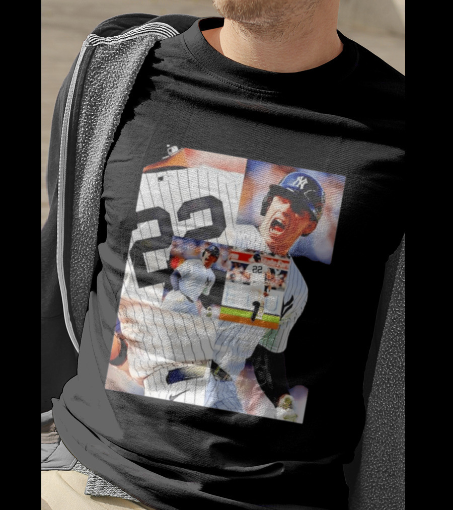 Harrison Bader No 22 Yankees Pinstripe Collage With Action Shots T-Shirt