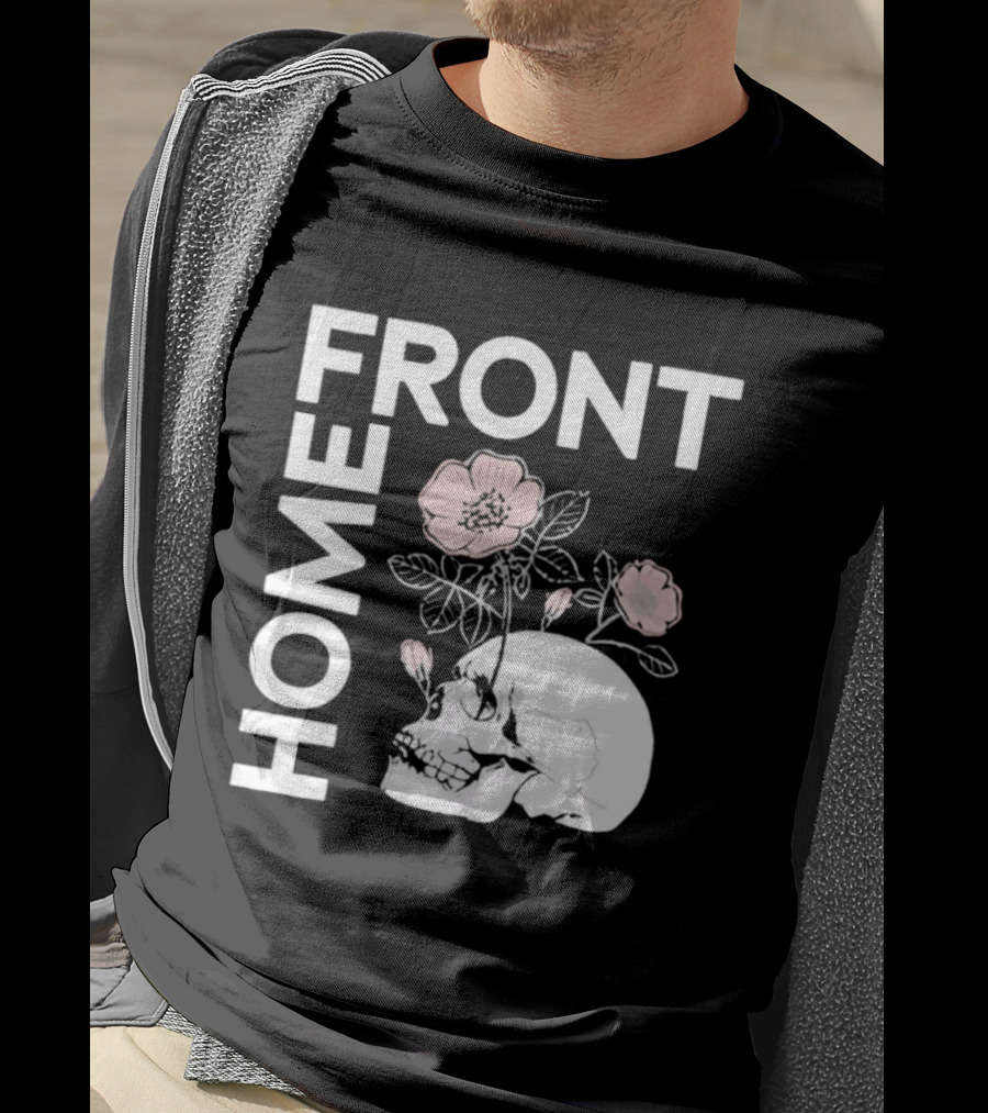 Homefront Skull With Pink Flowers T-Shirt