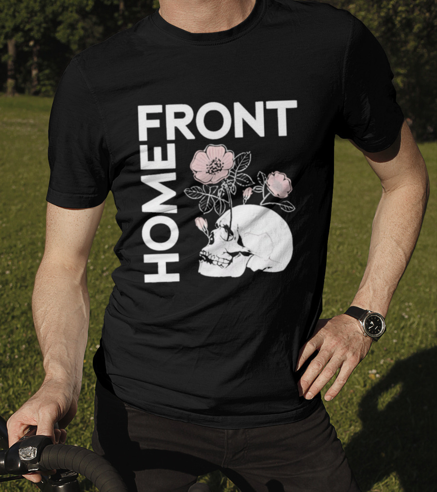 Homefront Skull With Pink Flowers T-Shirt
