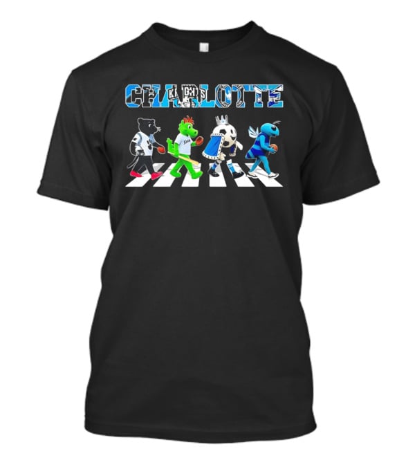 Charlotte Mascots Abbey Road Carolina Panthers Knights FC Hornets T-Shirt