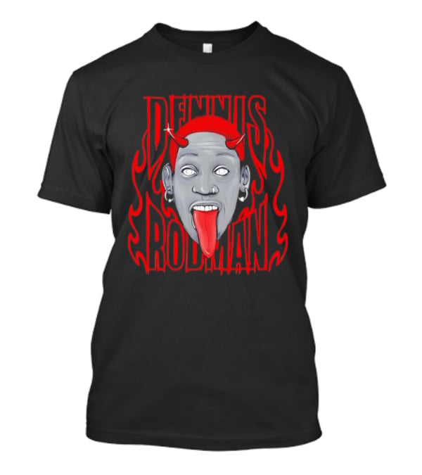 Dennis Rodman Red Horns Fire Flame T-Shirt