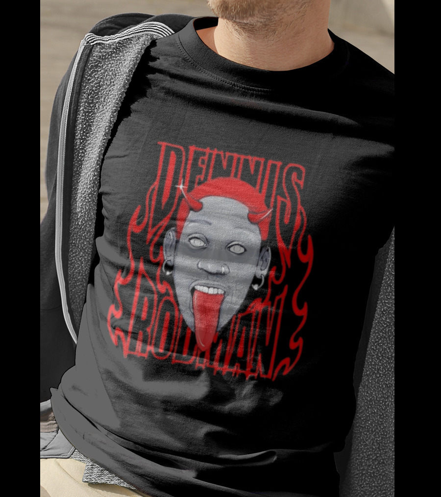 Dennis Rodman Red Horns Fire Flame T-Shirt