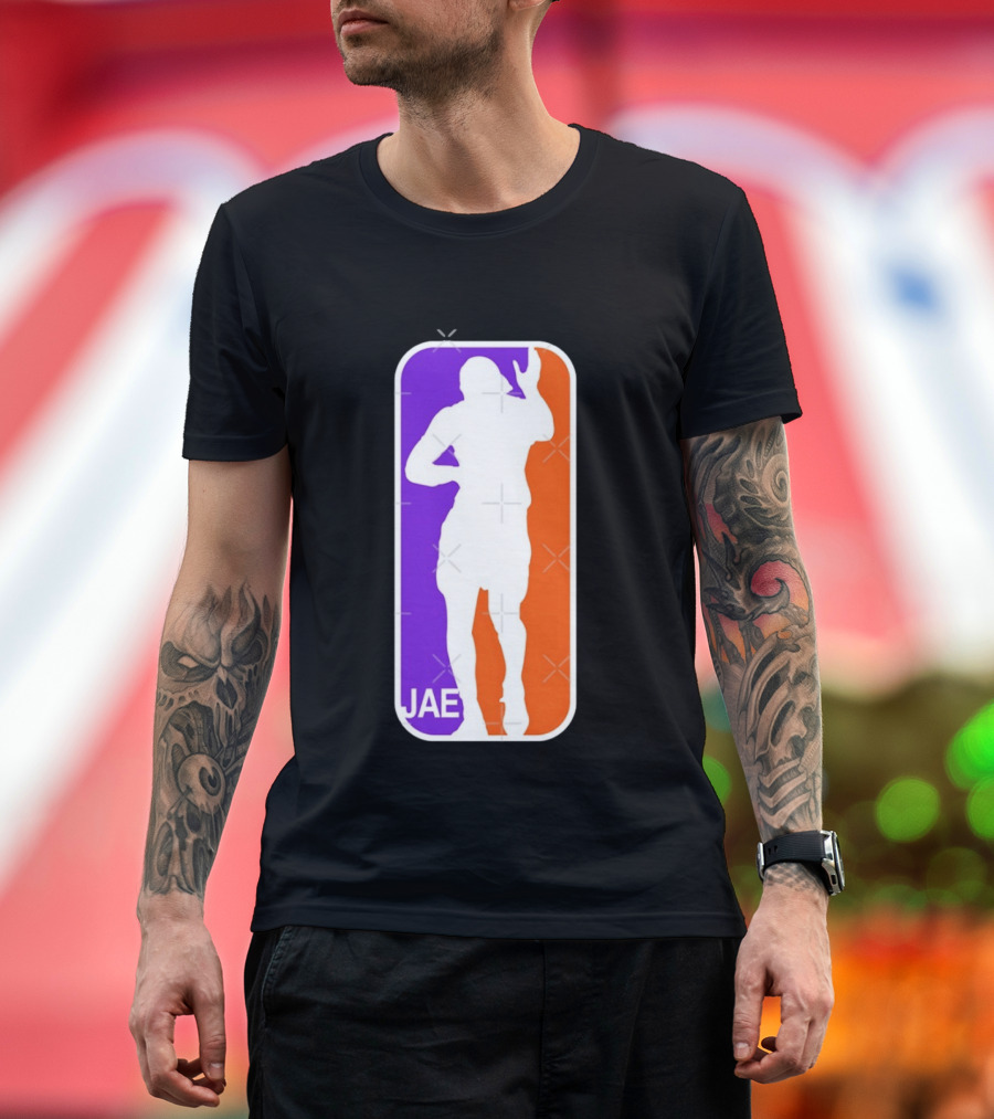 Jae Basketball Pose Purple And Orange T-Shirt