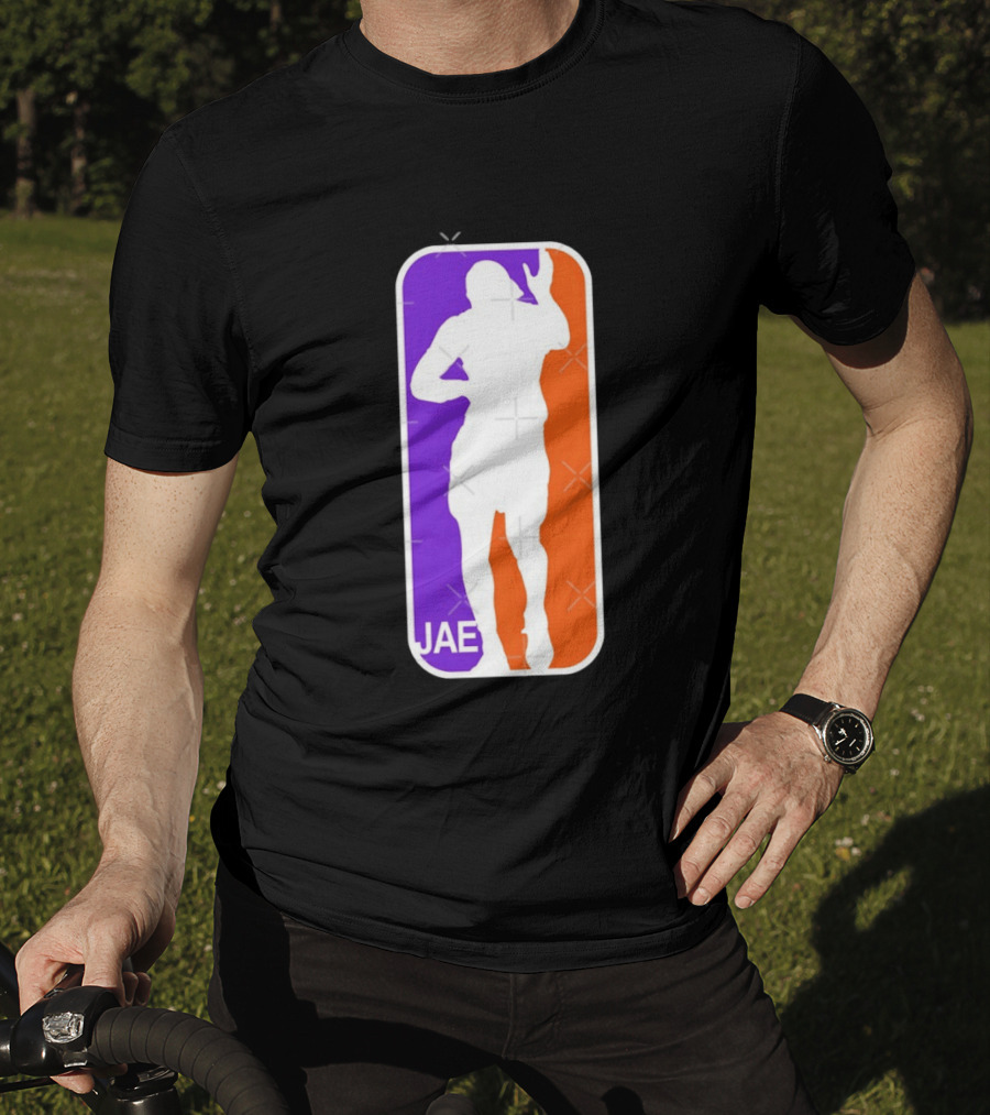 Jae Basketball Pose Purple And Orange T-Shirt