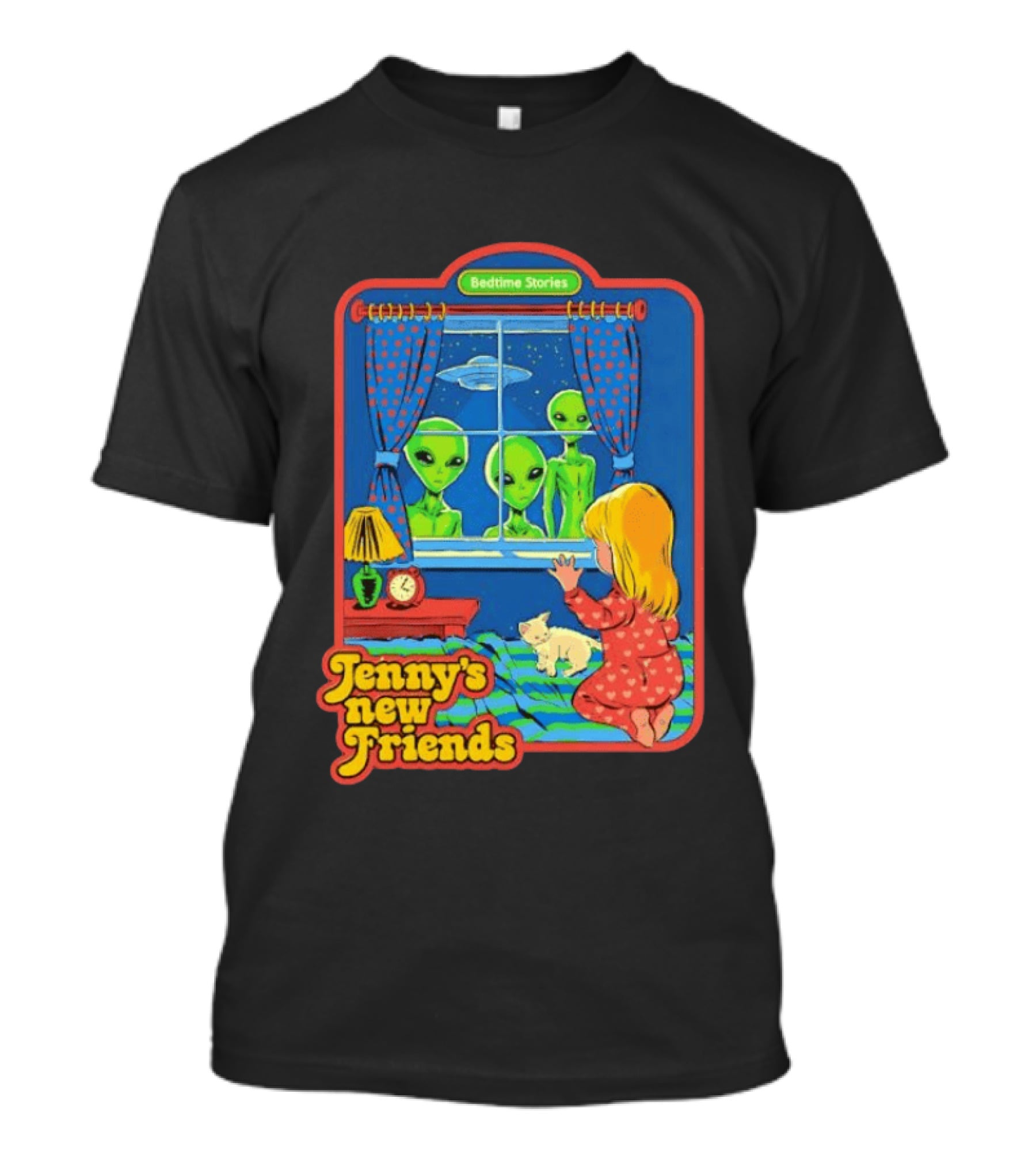 Jenny's New Friends Bedtime Stories Alien Window Scene T-Shirt