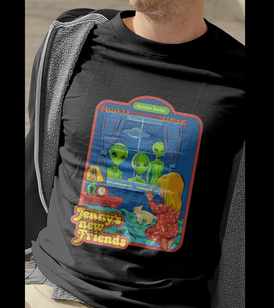 Jenny's New Friends Bedtime Stories Alien Window Scene T-Shirt