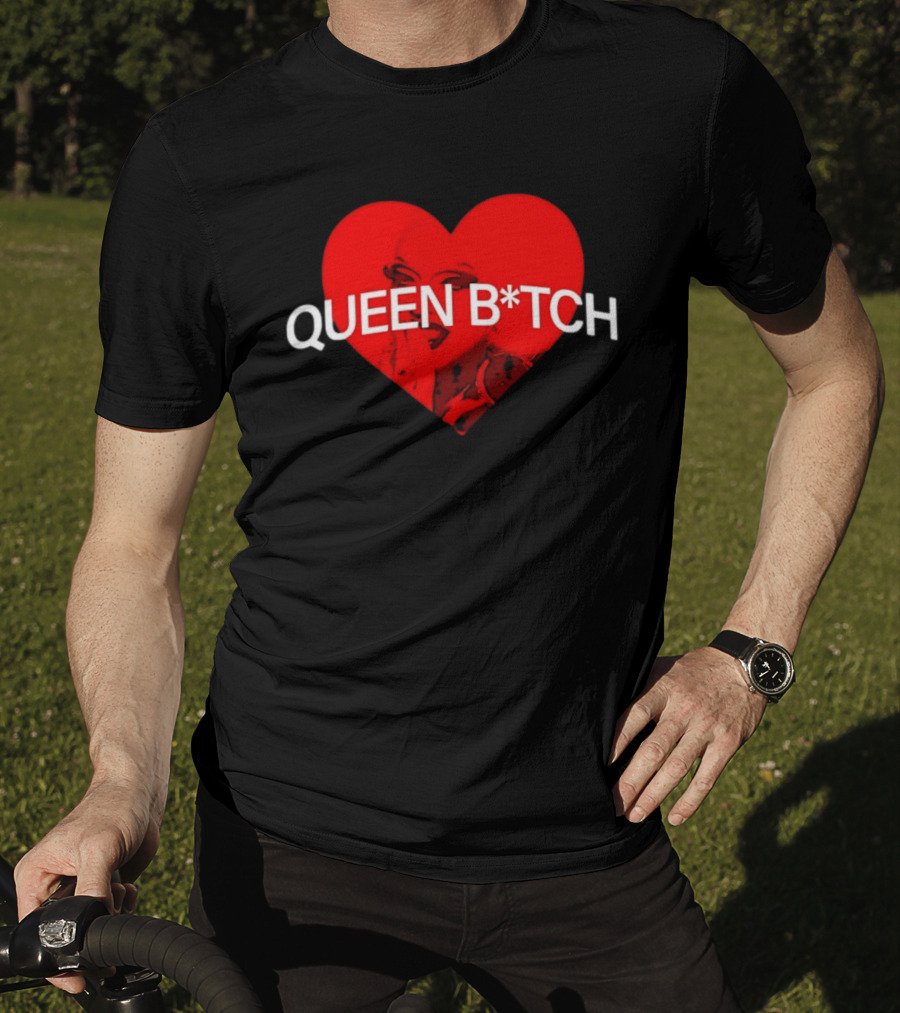 Queen B*tch Bold Typography Houston Hardcore Heart T-Shirt