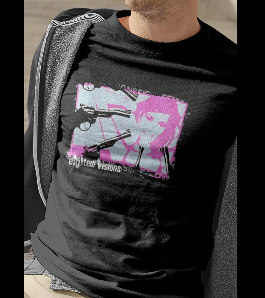 Eighteen Visions Pink Gun Metalcore Band T-Shirt