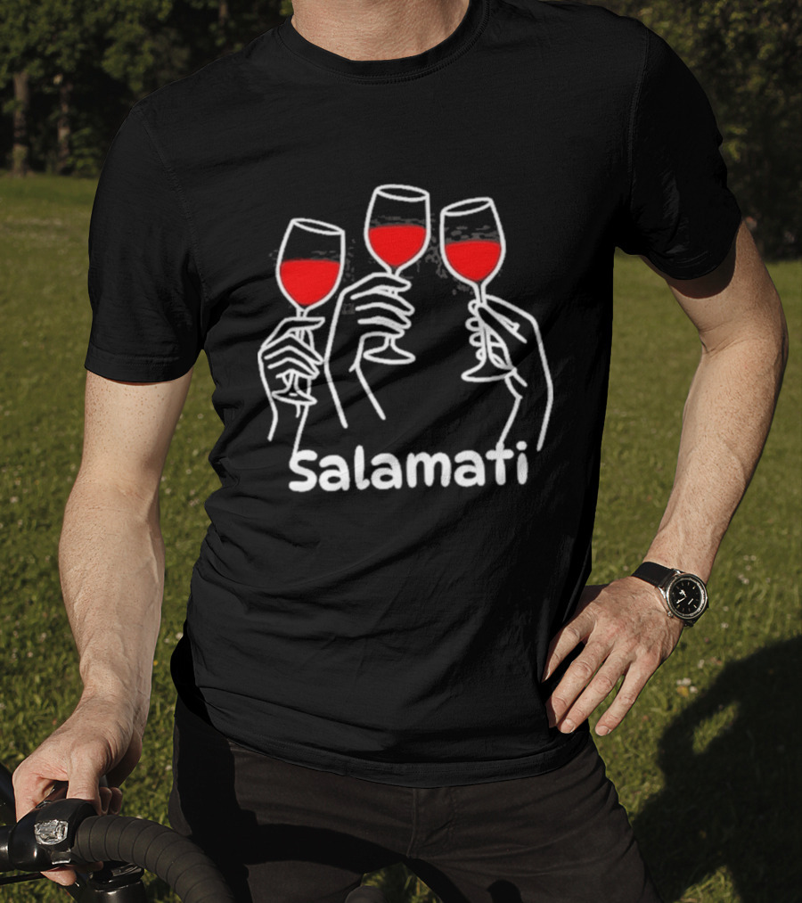 Salamati Wine Glass Toast Celebration T-Shirt