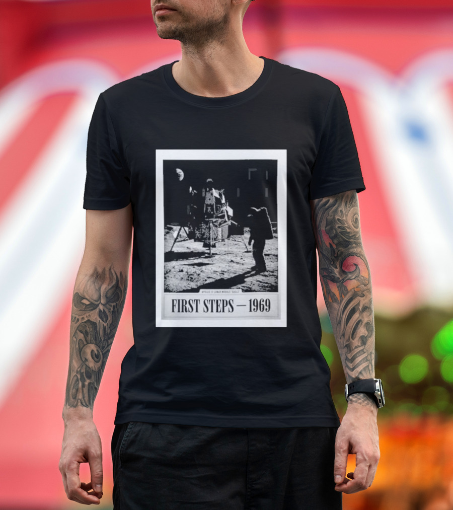 First Steps 1969 Apollo 11 Lunar Module Eagle Moon Landing Astronaut T-Shirt