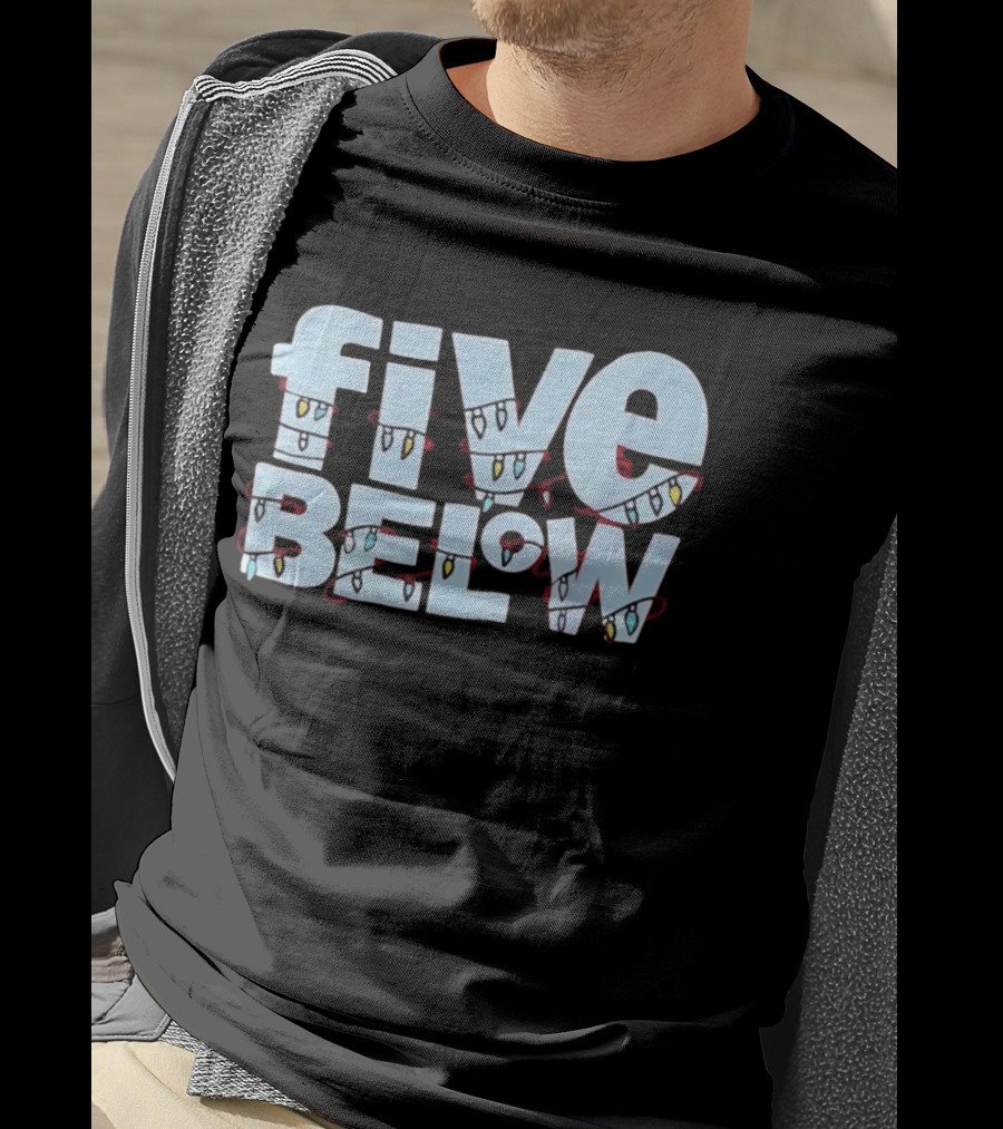 Five Below Holiday Festive Christmas Lights Decoration T-Shirt