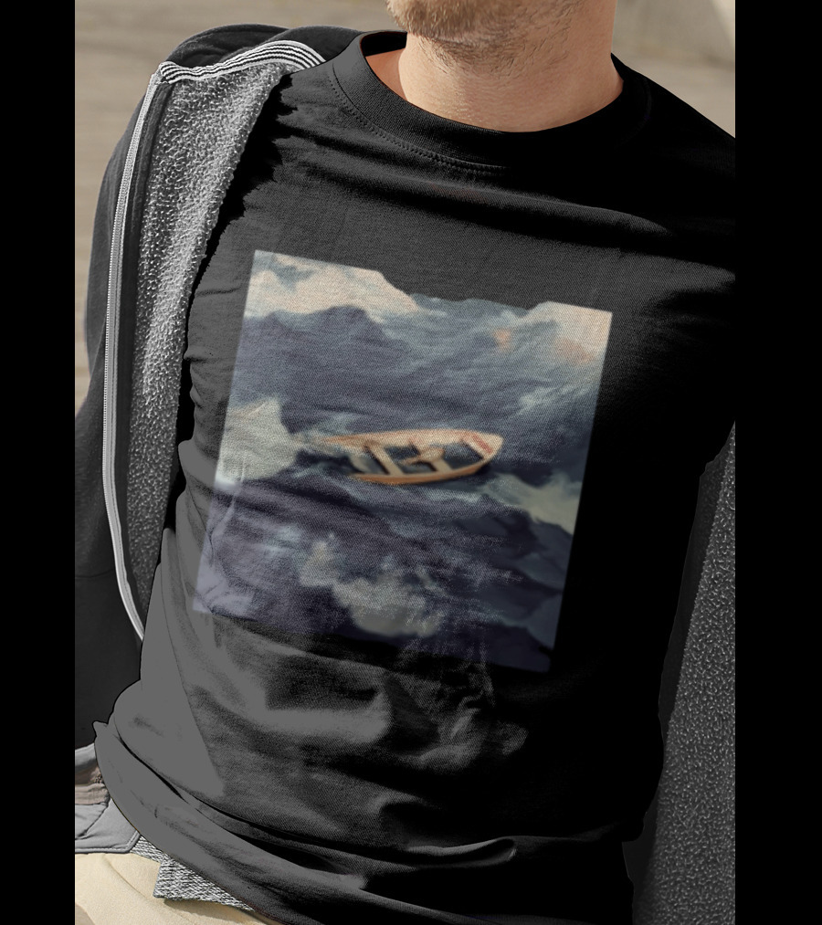 Morat Store Demasiado Lejos Boat On Stormy Seas Crewneck T-Shirt