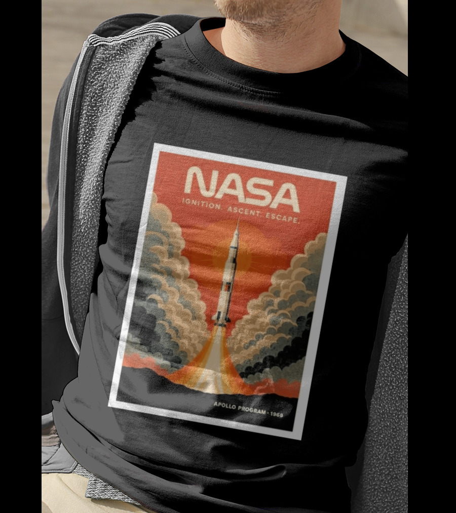 NASA Ignition Ascent Escape Apollo Program 1969 Rocket Launch T-Shirt