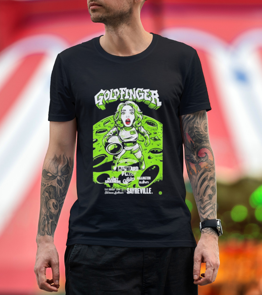 Goldfinger Mustard Plug The Planet Smashers Catbite Millington Skanksgiving Sayreville Alien Space Scene T-Shirt