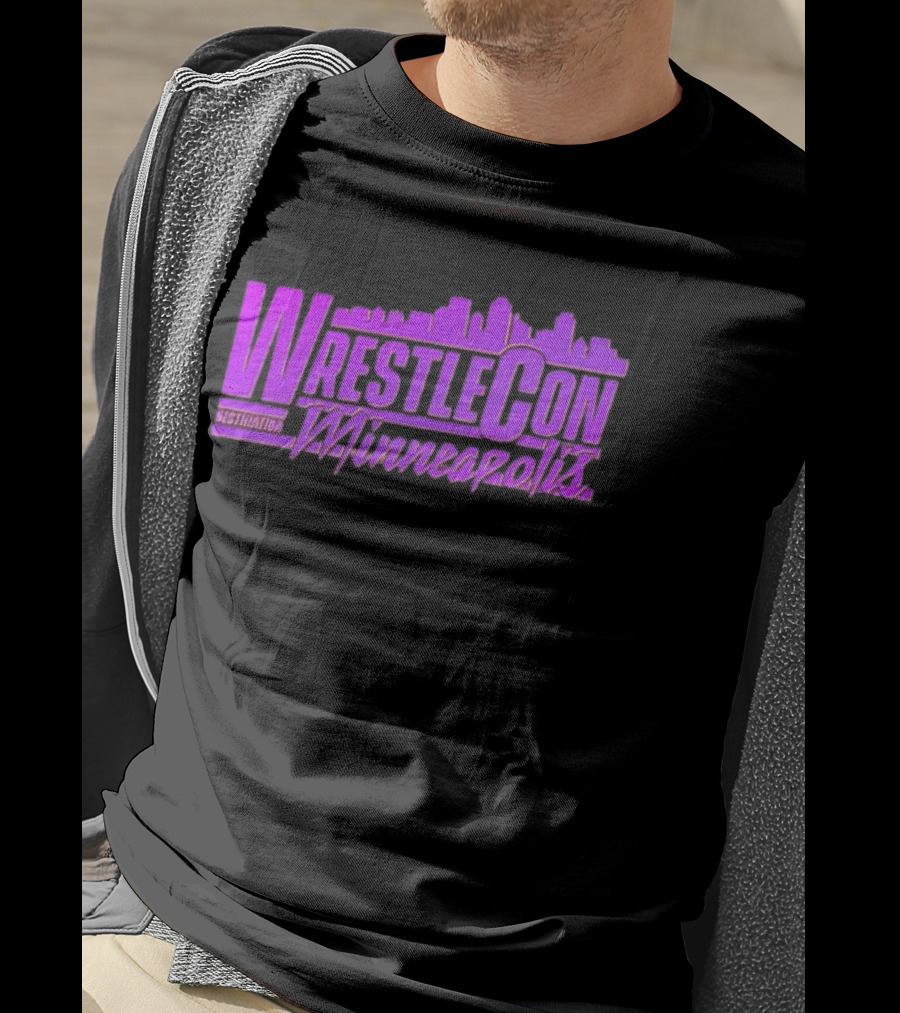 WrestleCon Destination Minneapolis Professional Wrestling Event Skyline T-Shirt