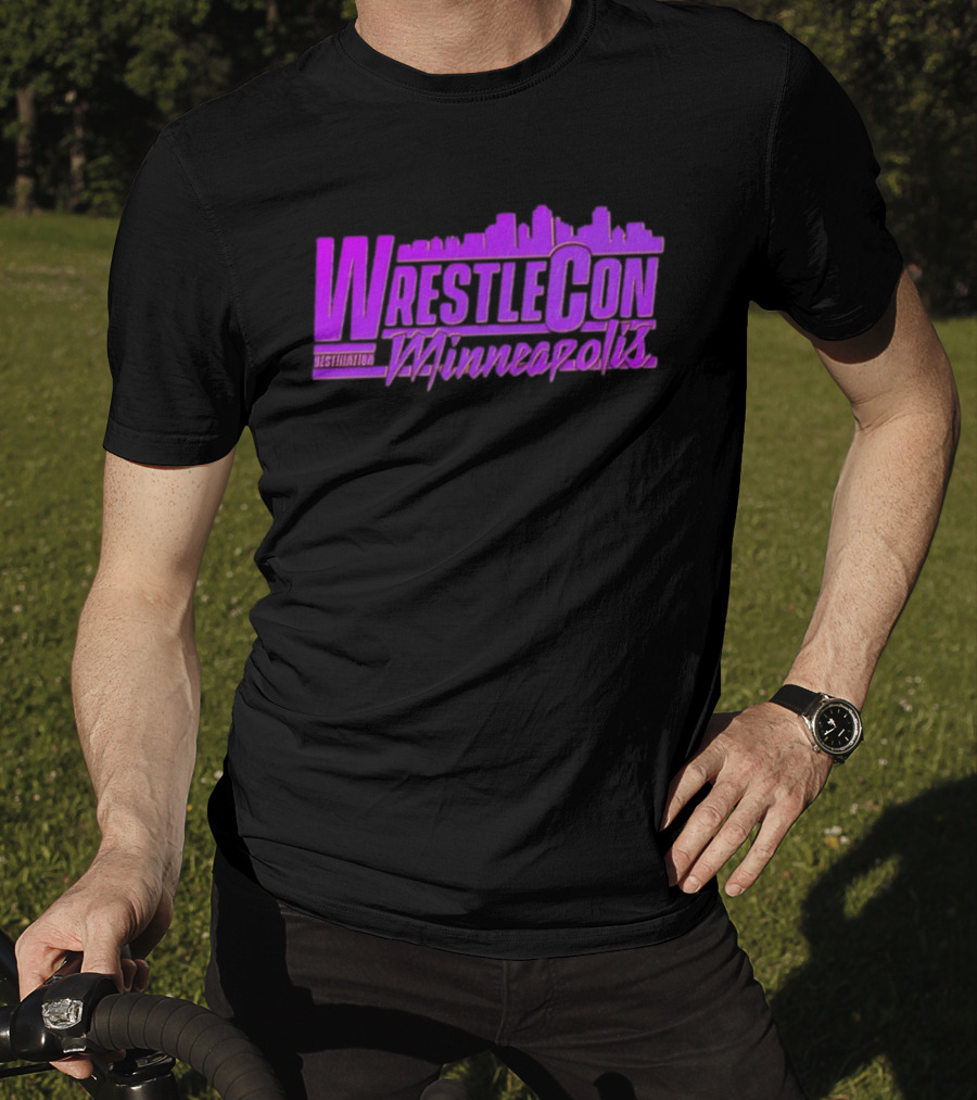 WrestleCon Destination Minneapolis Professional Wrestling Event Skyline T-Shirt