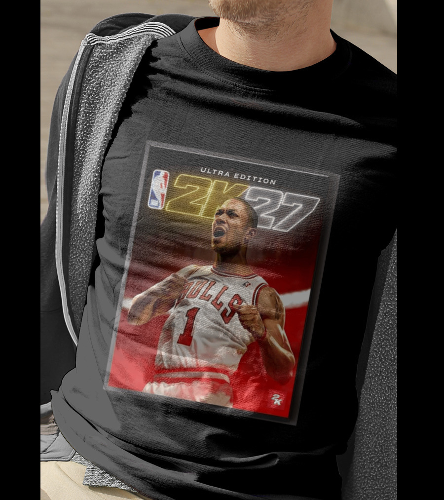 NBA 2K27 Ultra Edition Derrick Rose Bulls Cover Athlete T-Shirt
