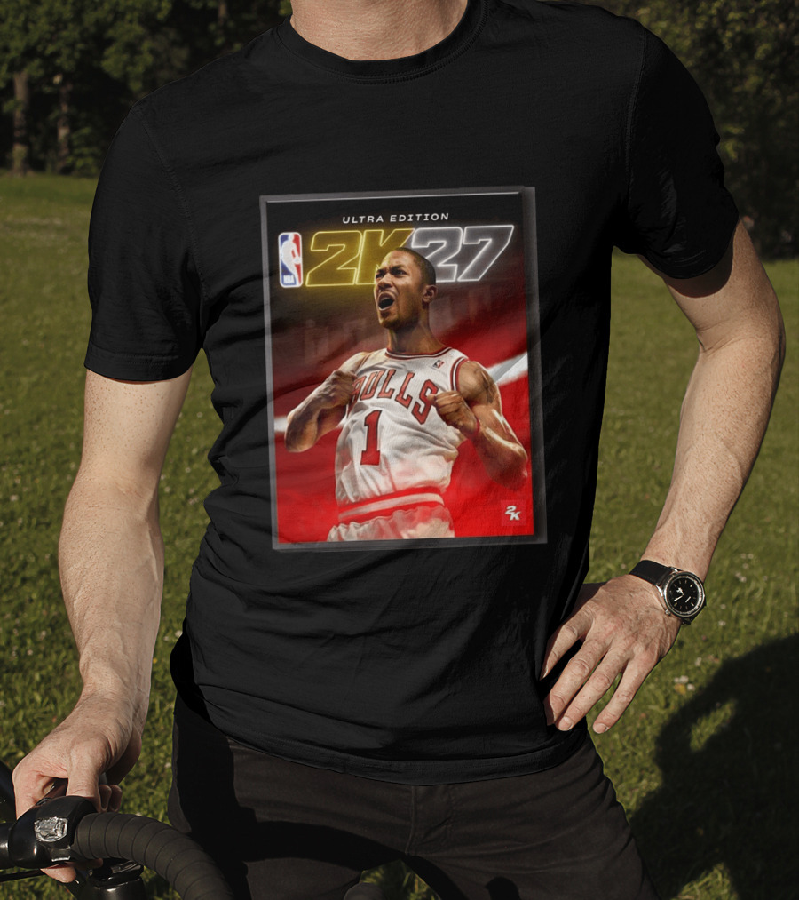 NBA 2K27 Ultra Edition Derrick Rose Bulls Cover Athlete T-Shirt
