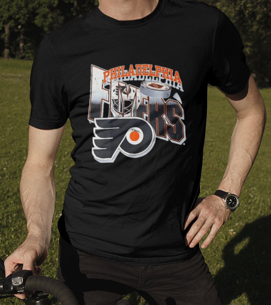Philadelphia Flyers Goalie Mask Hockey Puck NHL Team T-Shirt