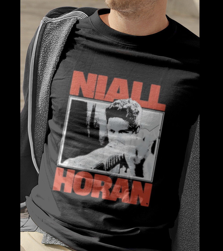 Niall Horan Playing Guitar Black And White T-Shirt