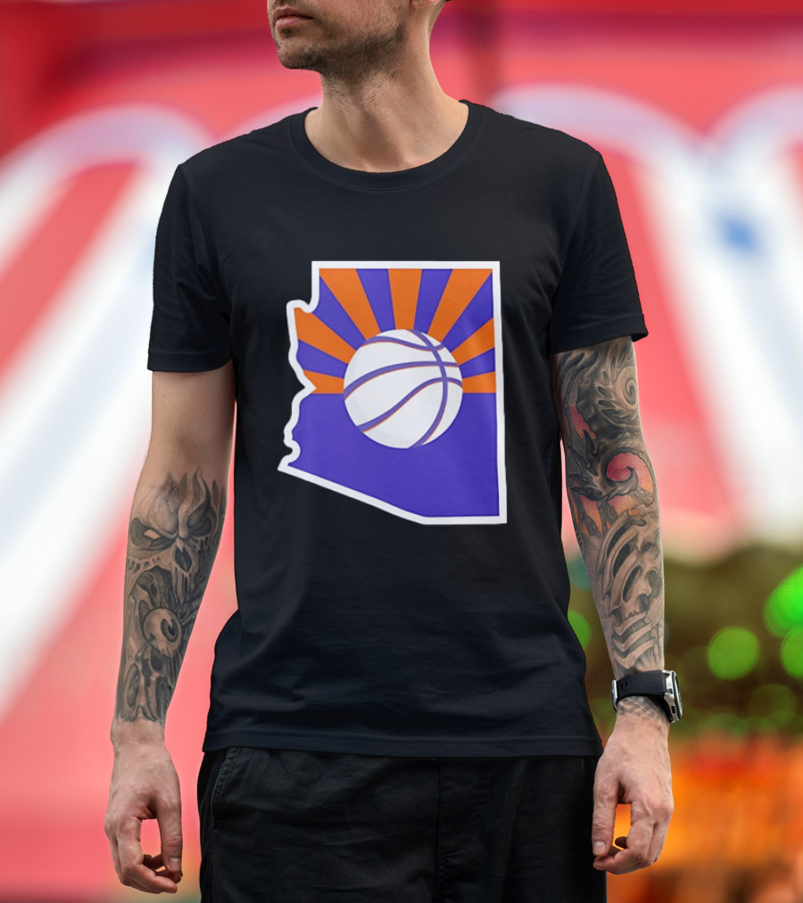 Phoenix Suns Arizona Basketball State Map Suns Set T-Shirt