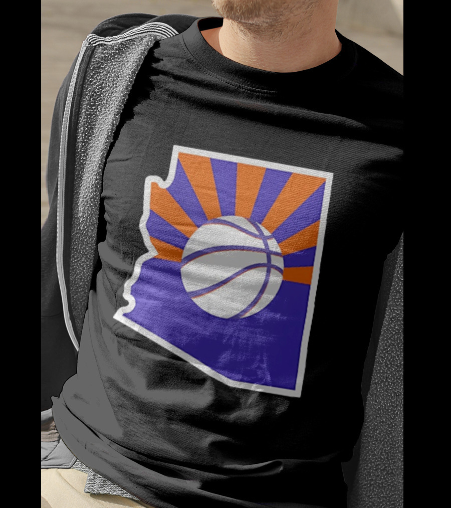 Phoenix Suns Arizona Basketball State Map Suns Set T-Shirt