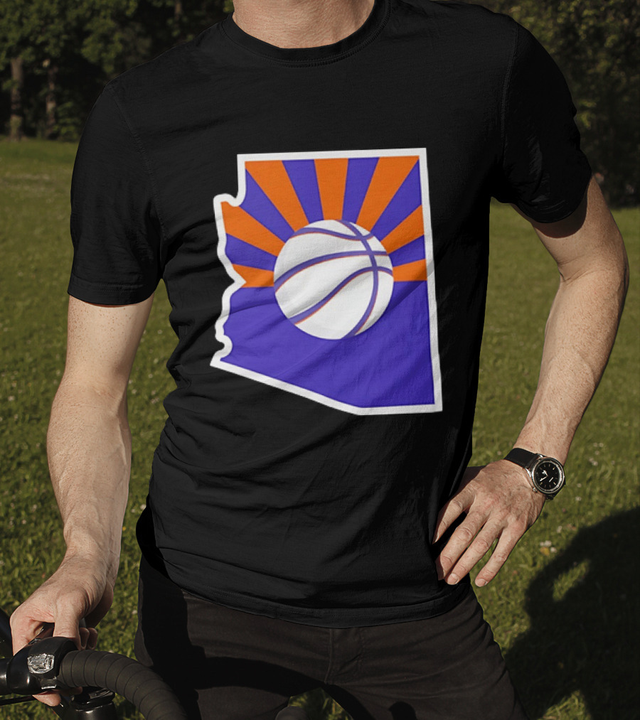 Phoenix Suns Arizona Basketball State Map Suns Set T-Shirt