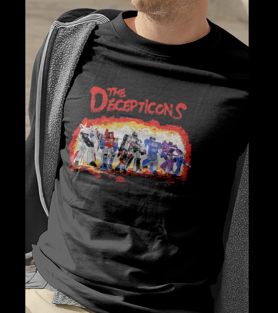 The Decepticons Transformers Group Distressed Vintage Look T-Shirt