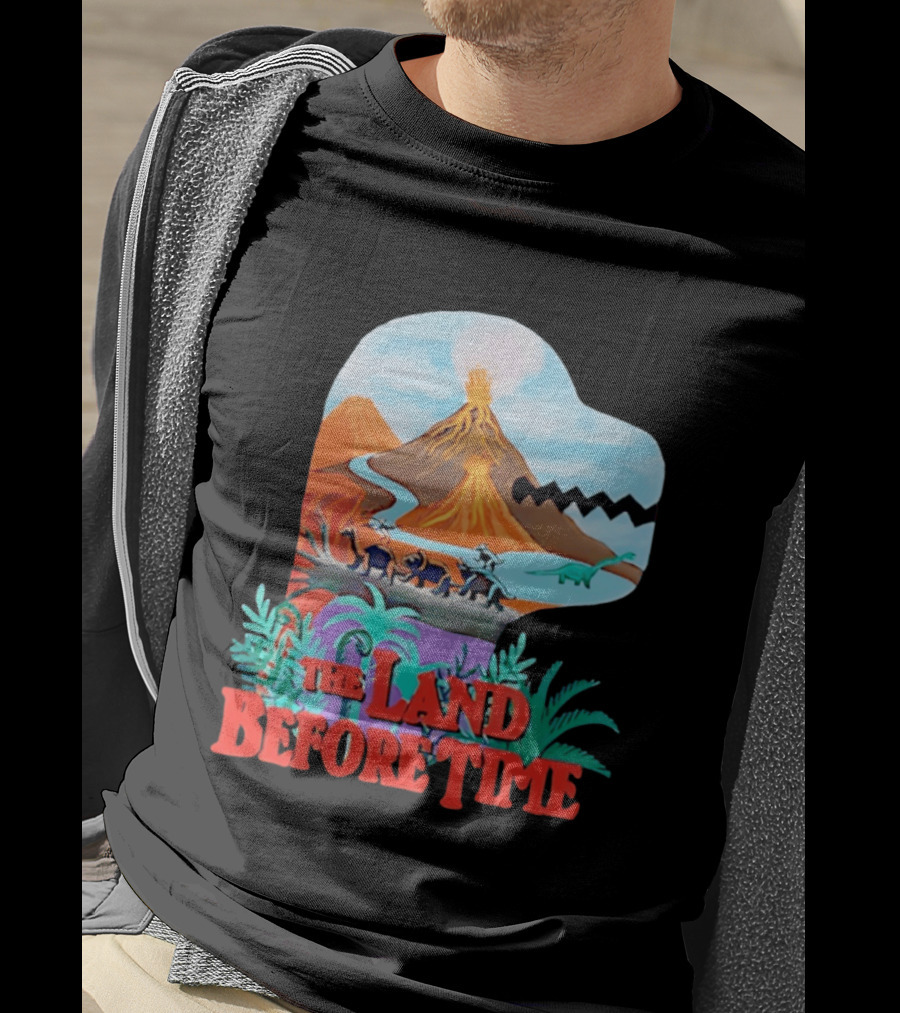 The Land Before Time Dinosaur Volcano Landscape T-Shirt