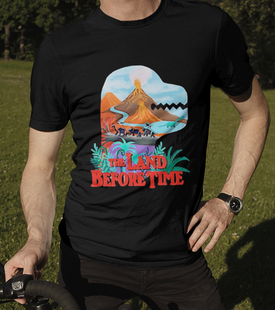 The Land Before Time Dinosaur Volcano Landscape T-Shirt